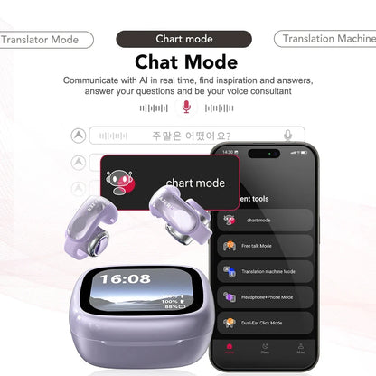 Wireless Earbuds Open-Ear Translation Earphones Real-Time Language Translate 135 Languages For Travel, Office Fall 2026