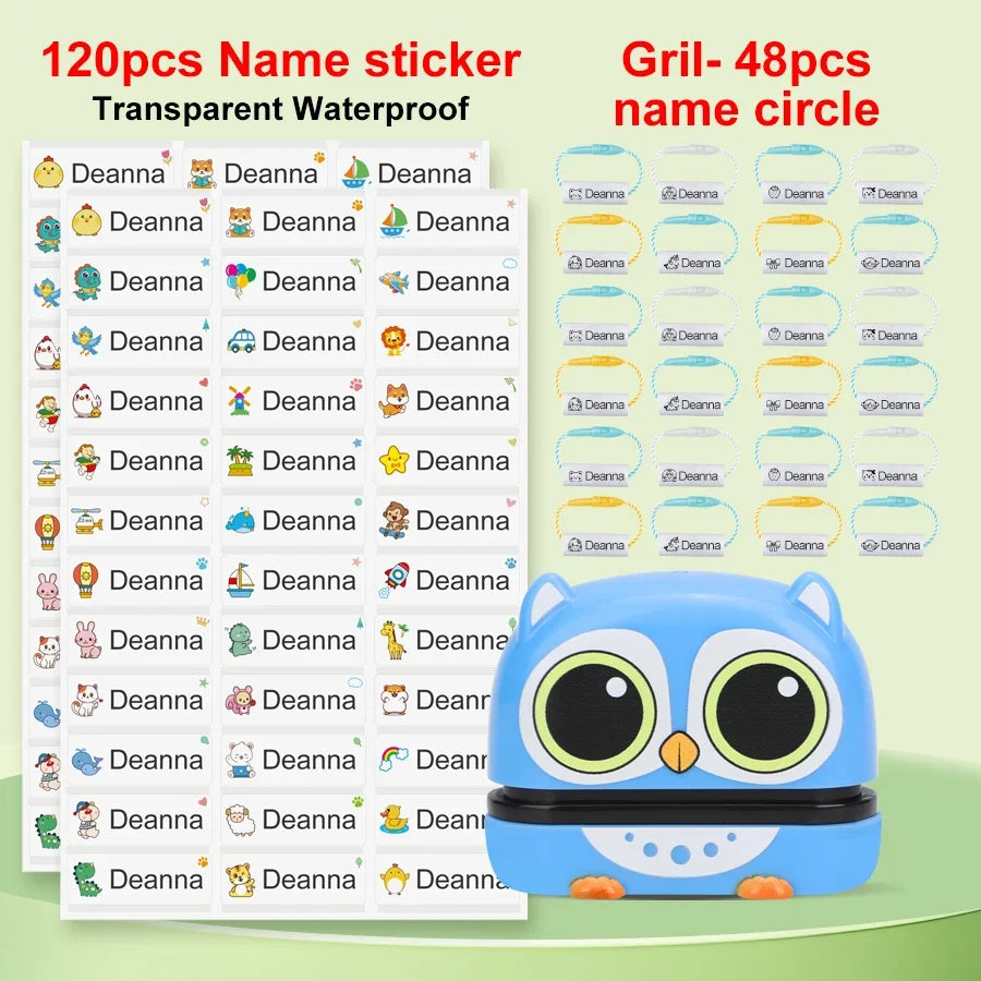 Customized Name Stamp Set - Engraved Waterproof Baby Name Seal, Perfect Kindergarten Gift