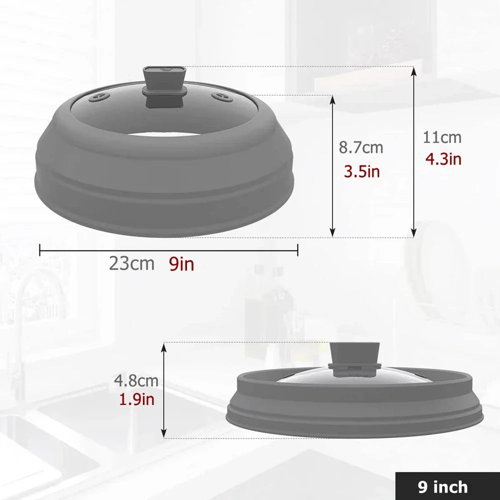 Microwave Splatter Cover 10.5 Inch Foldable Silicone Plate Cover Kitchen Essential Fall 2025 Steam Venting Easy Clean