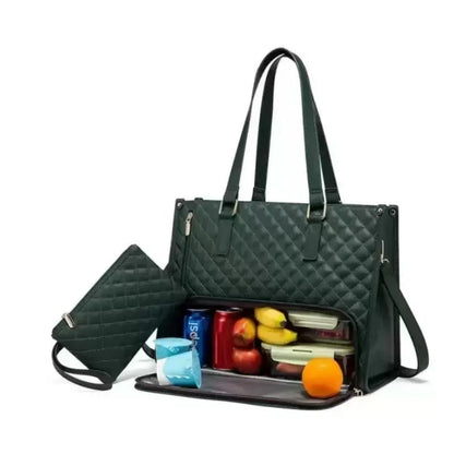 Insulated Lunch Bag Black Shoulder Laptop Bag 2-in-1 Large Capacity Back to School 2026 Gift