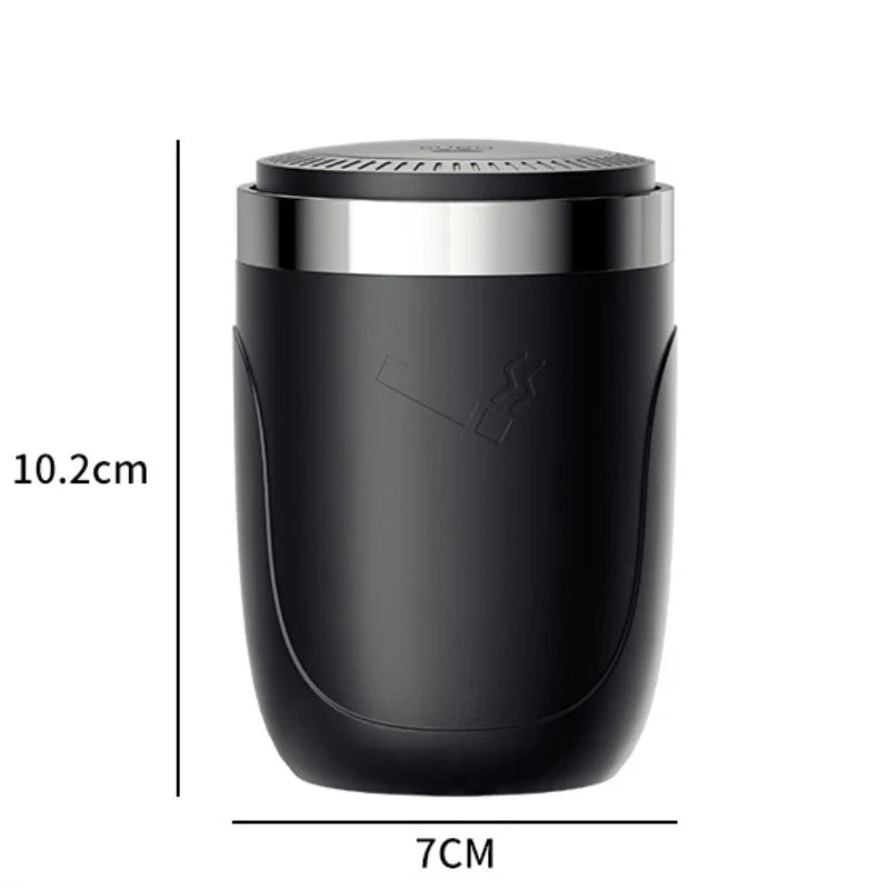 Car Ashtray One-Click Opening with LED Light - Splash Proof Alloy Liner, Automotive Interior Accessory Fall 2026 Gift