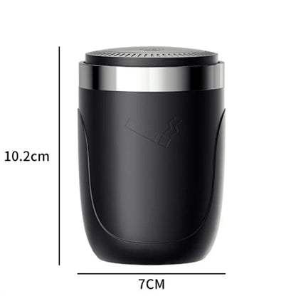 Car Ashtray One-Click Opening with LED Light - Splash Proof Alloy Liner, Automotive Interior Accessory Fall 2026 Gift