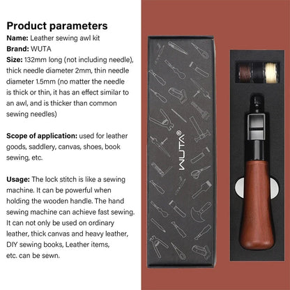 Leather Sewing Kit – Premium Hand Stitching Awl Tools Set for DIY Leather Craft and Canvas Repair, Fall 2026 Gift