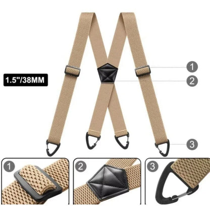 Suspenders Black 3.8cm Wide Y-Back Elastic Work Braces Fall 2026 With Plastic Gripper Clasps