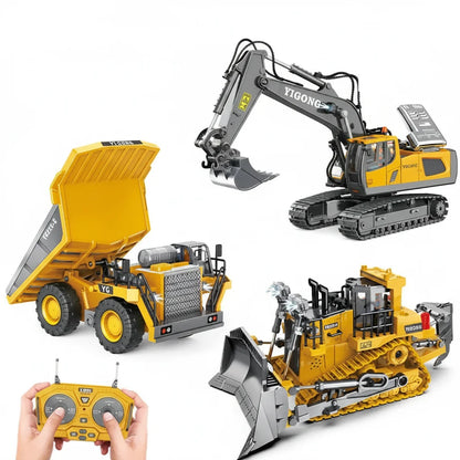 Remote Control Excavator Toy 4x4 Durable Alloy Construction Vehicle TikTok Viral Fall 2025 Kids Gift