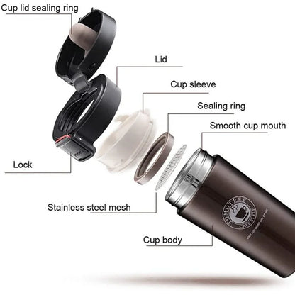 380ml Stainless Steel Vacuum Insulated Coffee Cup - Double Layer Tea Mug for Outdoor Sports, Leak-Proof Travel Bottle