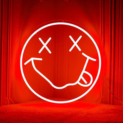 LED Neon Sign 35cm USB Powered Smile Face Wall Hanging Night Light Bedroom Decor Fall 2025 Gift