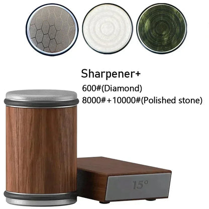 Rolling Diamond Knife Sharpener Kit with Magnetic Holder – 15° & 20° Angle Roller Kitchen Tool 2026