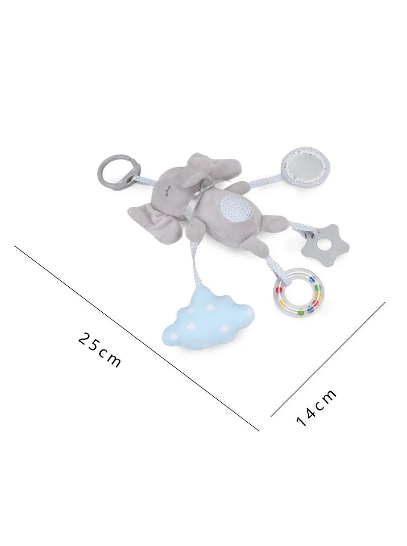 Elephant Plush Rattle Newborn Sensory Toys Soft Bell