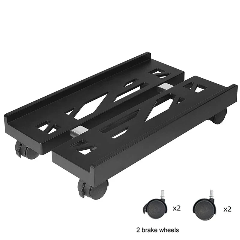 PC Tower Stand Adjustable Ventilated Base With Casters
