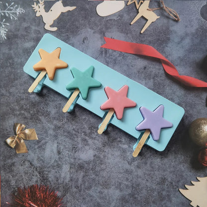 Star-Shaped Silicone Ice Cream Mold, Multi-Use Baking Tool for Ice Cream, Chocolate, Jelly, and Cake Pops