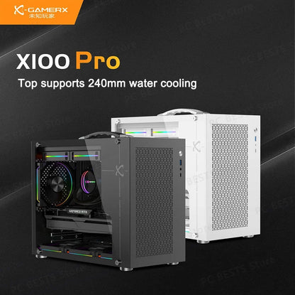Mini ITX PC Case Transparent Side 240mm Water Cooling