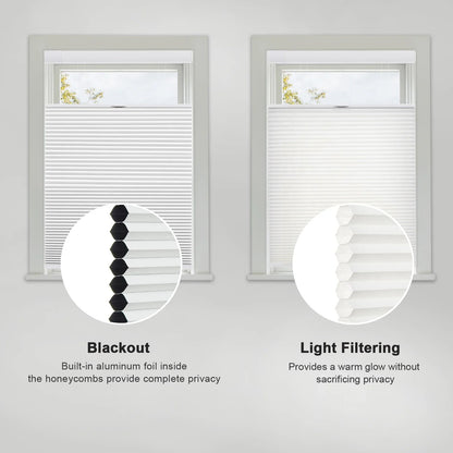 No Drill Honeycomb Blinds Cordless Thermal Insulated 1" Cell Fabric