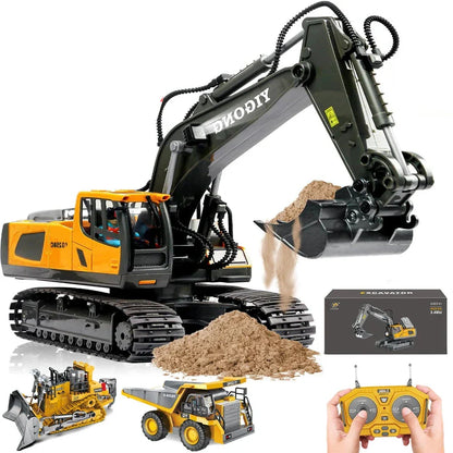 Remote Control Excavator Toy 4WD Construction Vehicle Battery Included Kids Gift Fall 2025