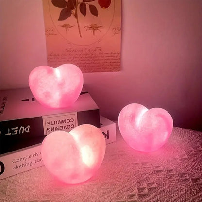 Unique 3D Heart-Shaped Night Light - Romantic Valentine's Day Gift & DIY Table Decor, White & Pink