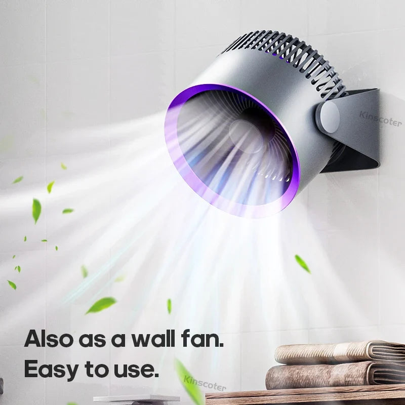 Portable Fan Battery Desk Air Circulator Quiet Summer