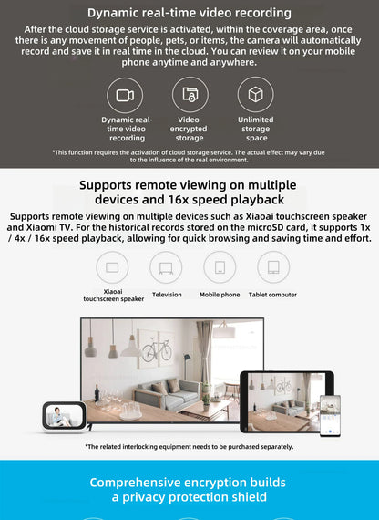 Smart Home Security Camera 2K PTZ 3MP Night Vision AI