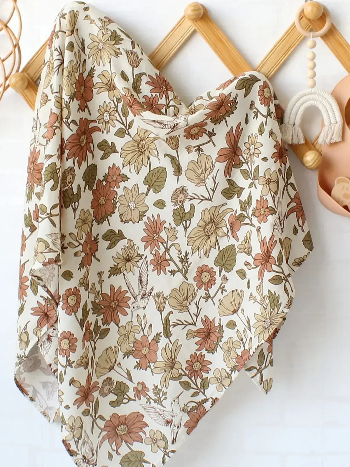 Bamboo Muslin Swaddle Blanket 120x120 Cm Floral Newborn Bedding Fall 2025 Breathable Eco Friendly Baby Gift