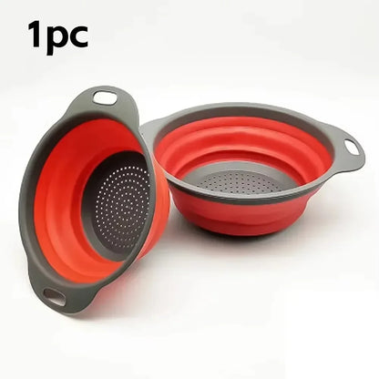 Silicone Folding Drain Basket Colander Foldable Kitchen Tool TikTok Viral Fall 2026 Eco Friendly