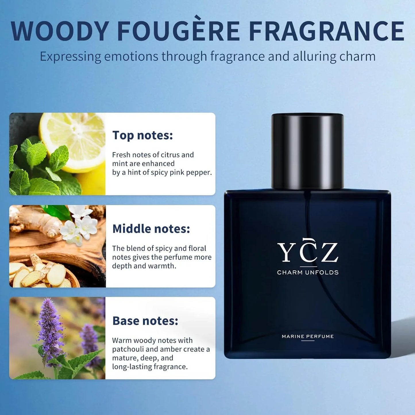 Perfume 50ml Unisex Marine Fragrance Long Lasting Woody Ocean Scent Gift Idea Fall 2026