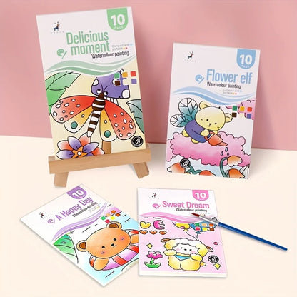 Watercolor Painting Book With Pen Self Contained Water Colors Art Kit For Kids Back To School 2025 Gift