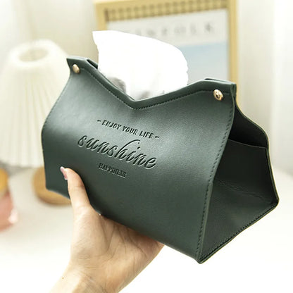 Leather Tissue Box - Nordic Car & Home Decor, Large Storage Napkin Holder