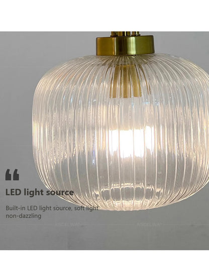 Japandi Glass Pendant Light Japanese Nordic Hanging Lamp Warm
