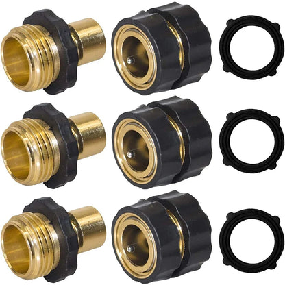 Garden Hose Quick Connector Set Male and Female Fittings with O Rings Leak Free Quick Connectors Spring 2026 Garden Upgrade