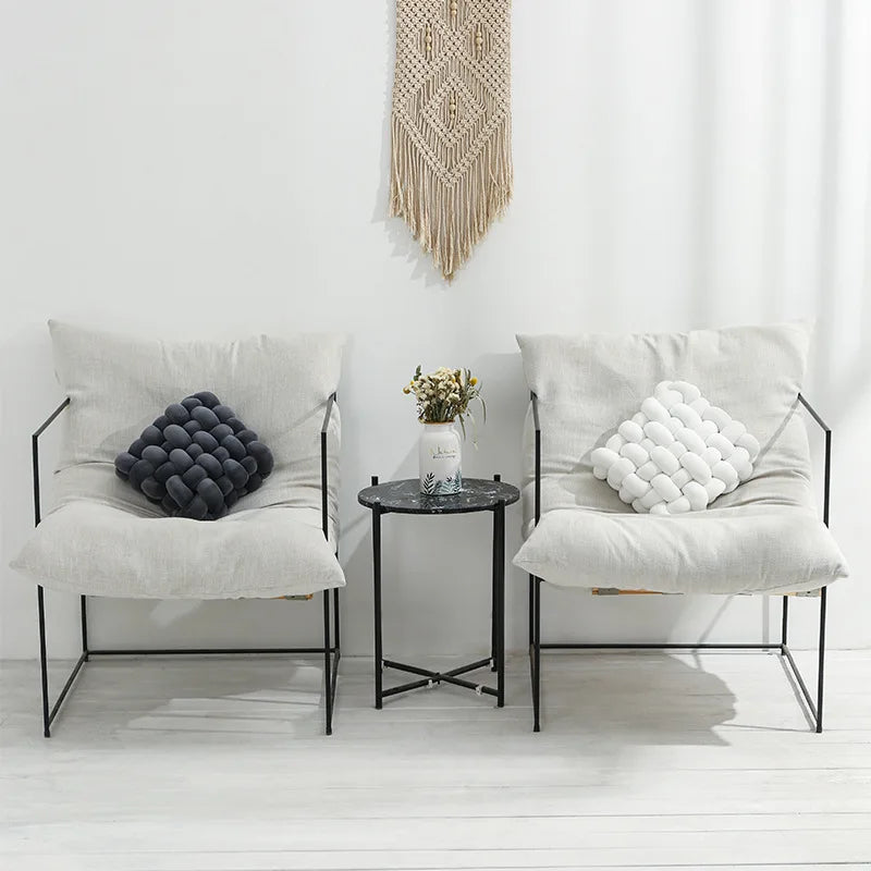 Knot Pillow Plush Square Hand-Woven Throw Cushion Living Room Decor Fall 2025 Cozy Support Decorative Accent