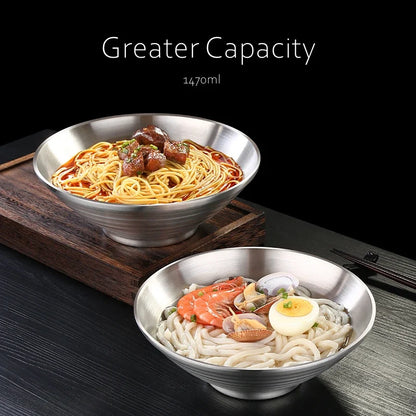 Stainless Steel Ramen Bowl 1.4L Insulating Christmas Gift
