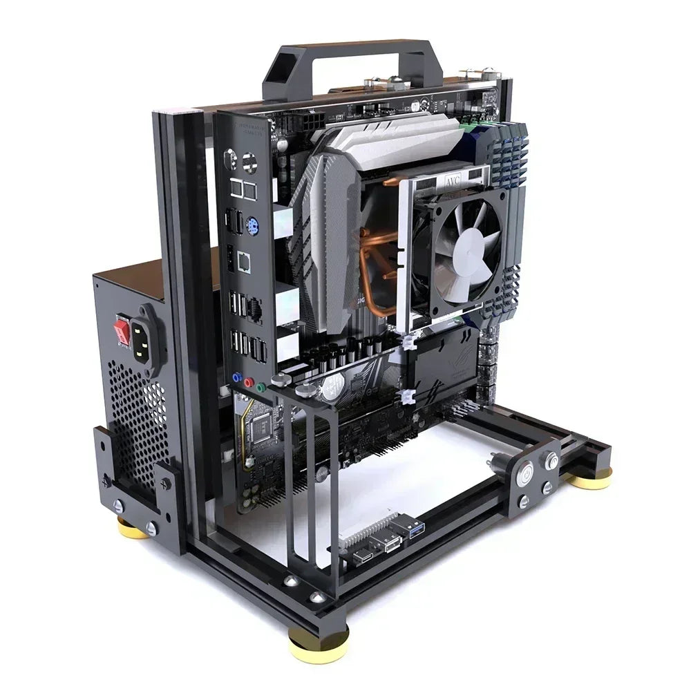 Open Frame ATX PC Case Rack Modular Water Air Cooling