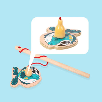 Interactive Montessori Wooden Fishing Game - Magnetic Marine Life Learning Toy for Kids, Parent-Child Engagement, Eco-Friendly Design