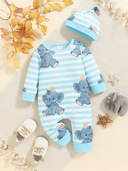 Additional gallery view 32 of baby boys bear print button-up winter romper