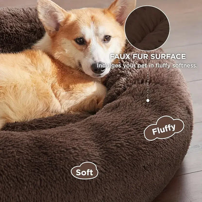 Pet Bed Round Plush Bed Winter Warm 2026 Washable Cozy Comfort For Pets