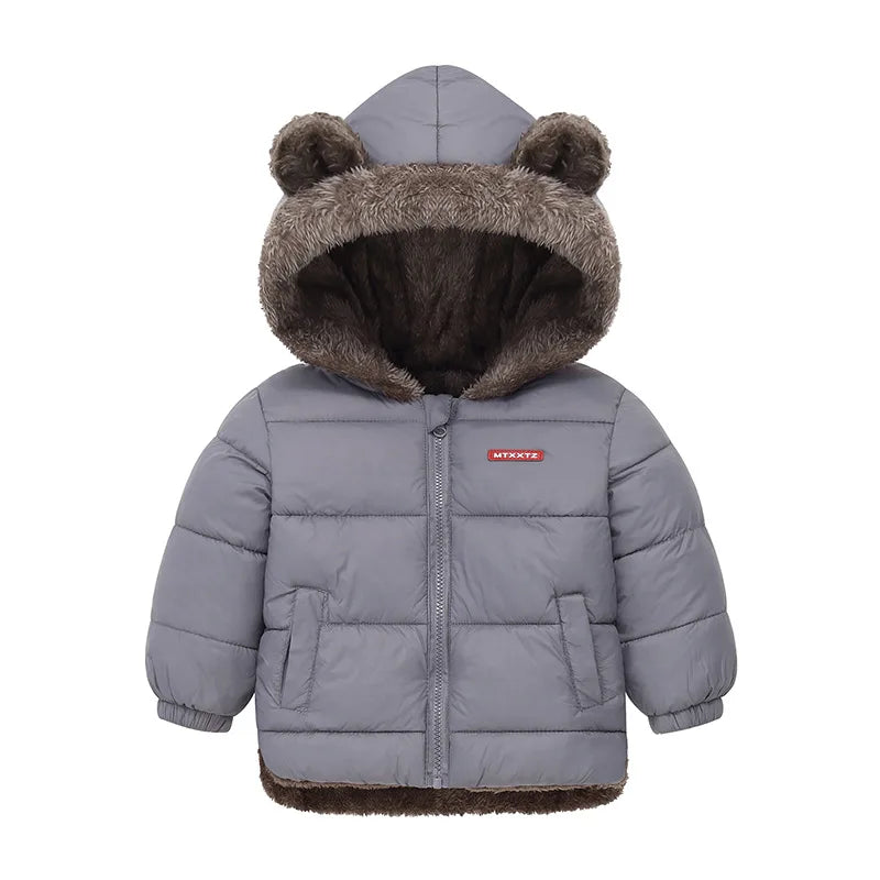 Additional gallery view 31 of kids thick padded fleece winter coat