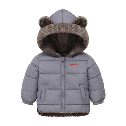 Additional gallery view 31 of kids thick padded fleece winter coat