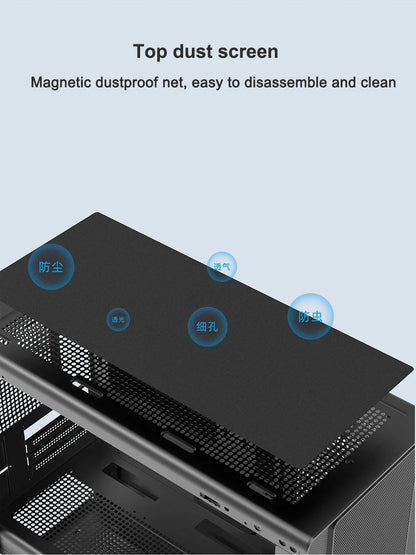 Mini ITX PC Case Tempered Glass 360mm Water Cooling