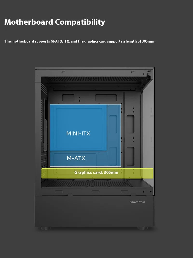 Mini ITX PC Case 240mm Water Cooling MicroATX Chassis