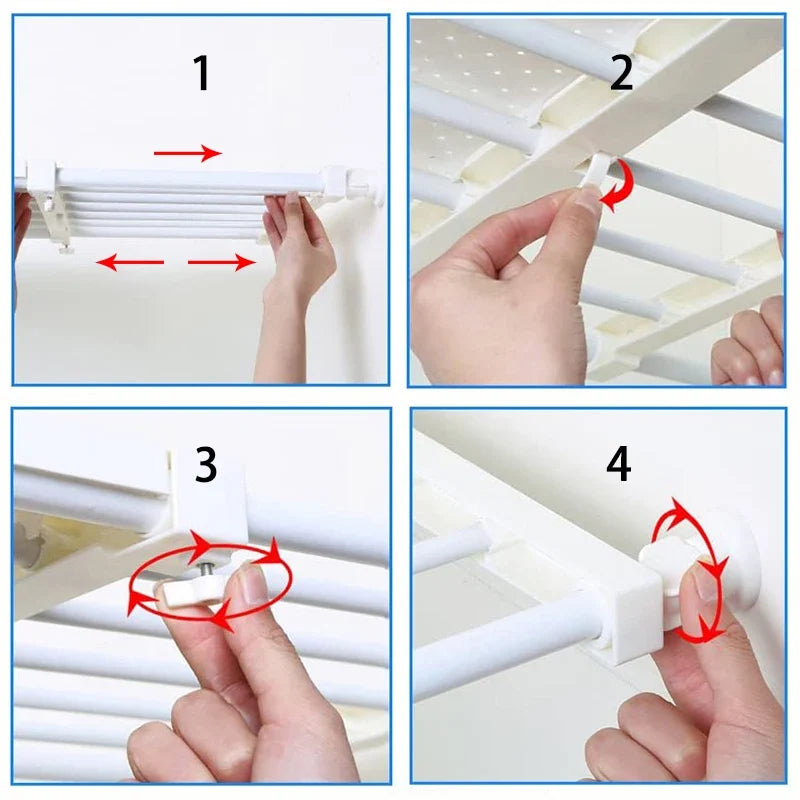 Wall-Mounted Adjustable Shelves - Home Organizers for Closet, Bathroom & Kitchen Storage