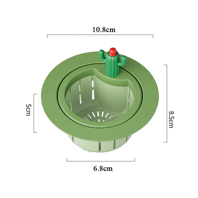 Kitchen Sink Drain Strainer With Handle Cactus Design ABS Plastic Waste Filter Eco Friendly 2026 Gift
