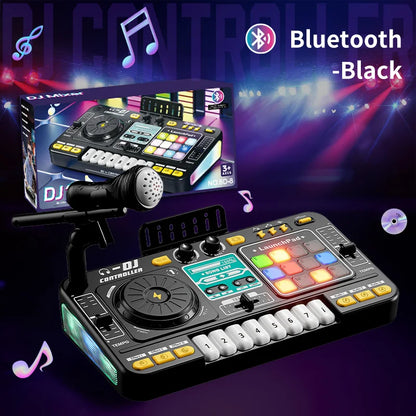 Kids DJ Mixer Toy With Microphone, Multifunctional Electronic Music Controller Educational Birthday Gift Fall 2025