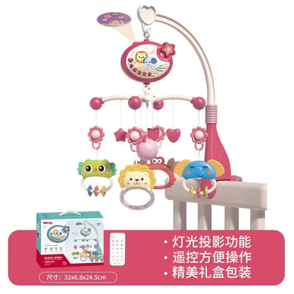 Crib Mobile Remote Music Light Newborn Sensory Toys