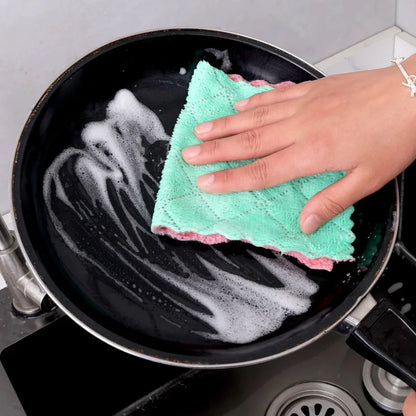 Reusable Cotton Dishwashing Cloths - 10-Pack Household Cleaning Towels in Random Colors