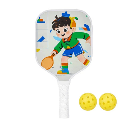 Variant image for Lightweight Kids Pickleball Paddles Set with Small Grip, Honeycomb Core, Fiberglass, Ages 6-12, Includes 2 Paddles and 2 Balls-16