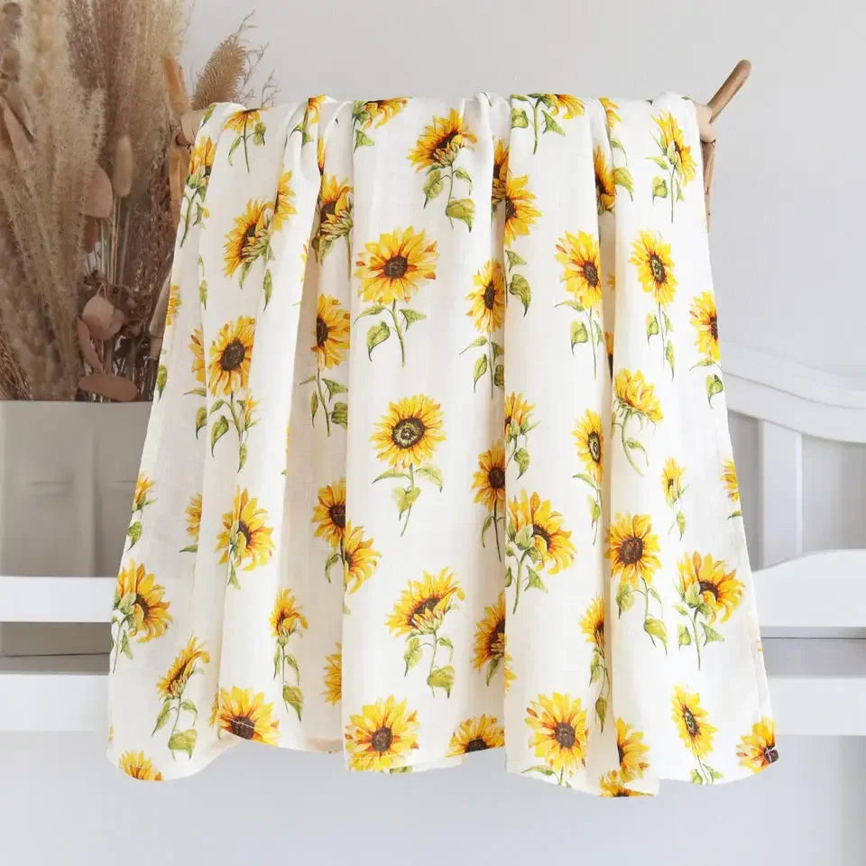Bamboo Muslin Swaddle Blanket 120x120 Cm Floral Newborn Bedding Fall 2025 Breathable Eco Friendly Baby Gift