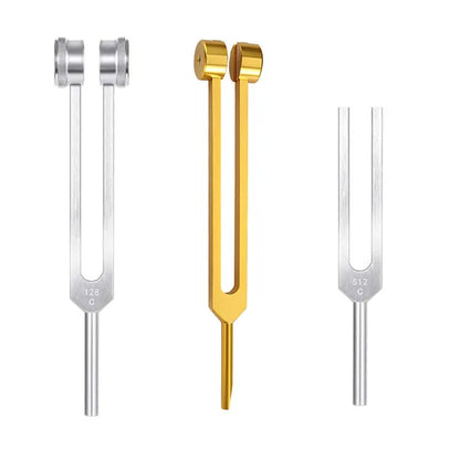 Chakra Healing Tuning Fork Set 128Hz 512Hz - Aluminum Alloy Sound Therapy Tools for Yoga and Meditation