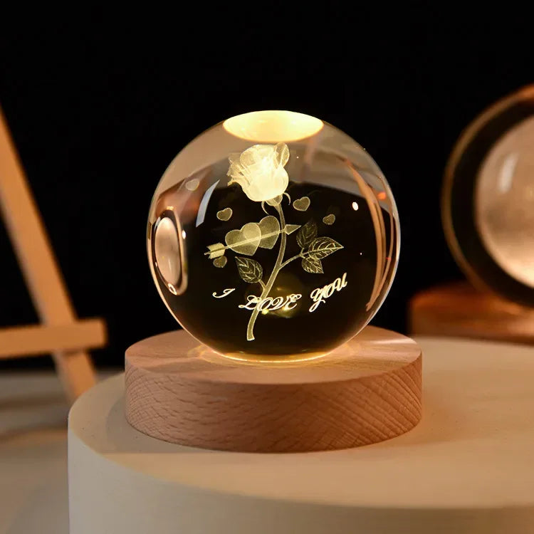 3D Crystal Solar System Globe - Elegant Astronomy Decor & Unique Gift for Space Lovers