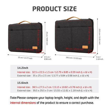 Shockproof Laptop Sleeve Bag- Dark Grey Case for Travel & Business Accessories