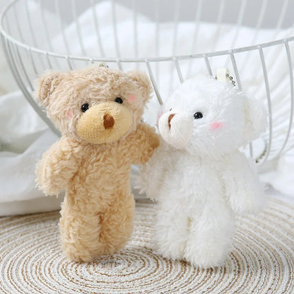 Cute 12cm Plush Rabbit Keychain Doll - Soft Stuffed Animal Keychain Gift for Girls in Blush Pink