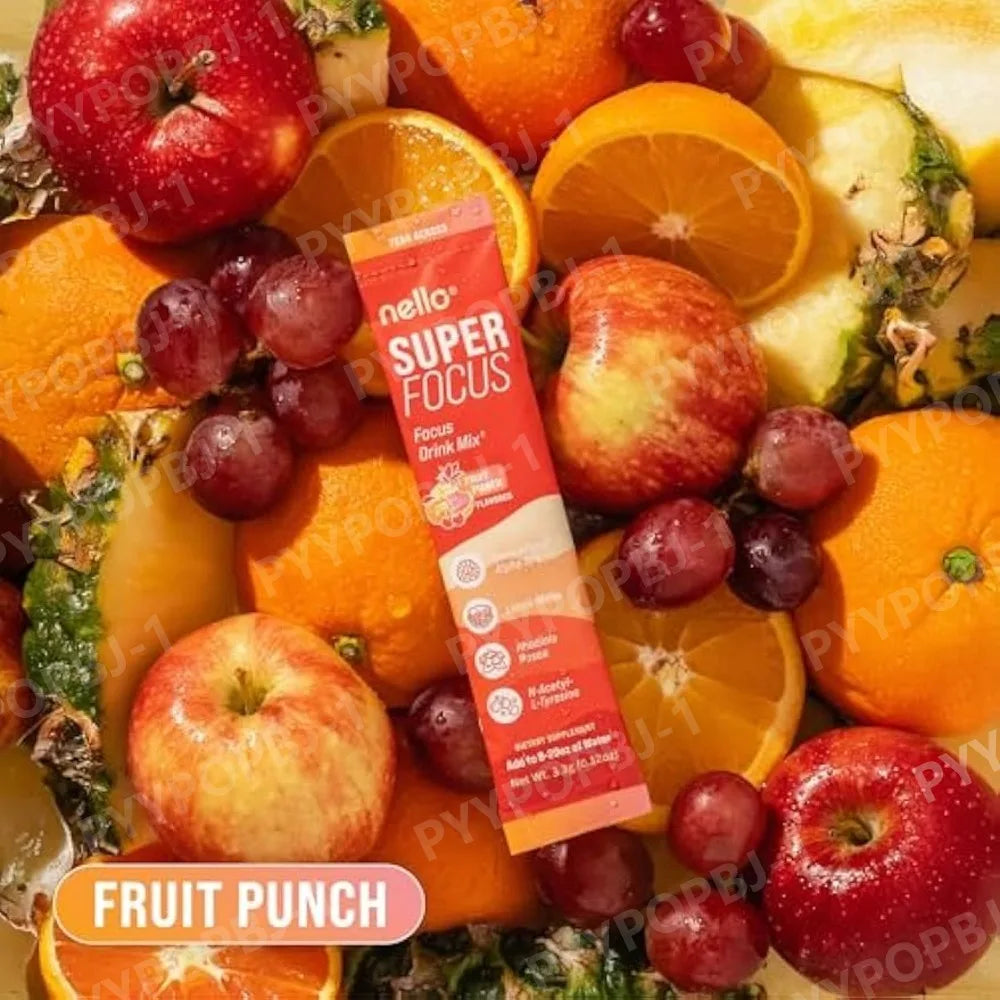 Focus Drink Mix Sugar-Free Fruit Punch Lions Mane Rhodiola NALT For Back To School 2026 Focus Boost